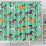 Colorful Horses Pattern Shower Curtain Fulfilled In US