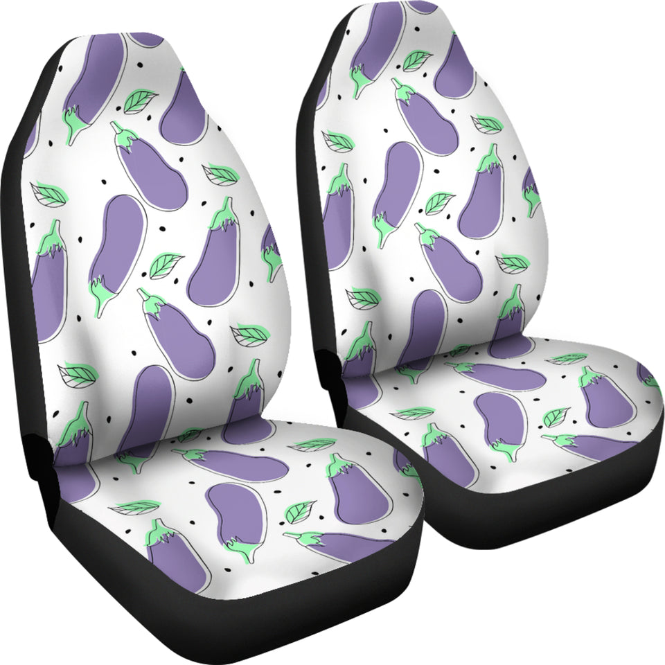 Eggplant Pattern Print Design 05 Universal Fit Car Seat Covers