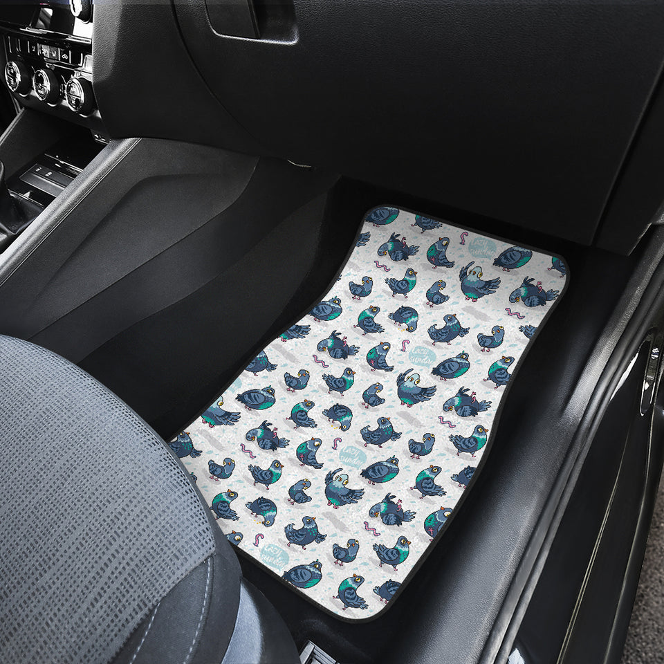 Pigeon Pattern Print Design 02 Front Car Mats