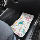 Colorful Unicorn Pattern Front And Back Car Mats