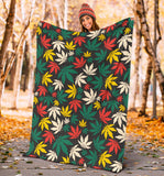 Canabis Marijuana Weed Pattern Print Design 02 Premium Blanket