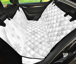 Snowflake Pattern White Background Dog Car Seat Covers
