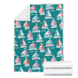 Cute Sailboat Pattern Premium Blanket