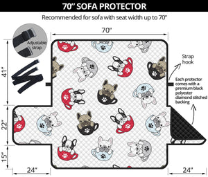 French bulldog cup paw pattern Sofa Cover Protector