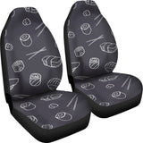 Sushi Pattern Black Background  Universal Fit Car Seat Covers