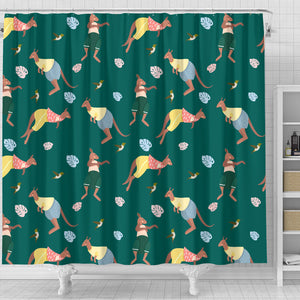 Kangaroo Leaves Pattern Shower Curtain Fulfilled In US