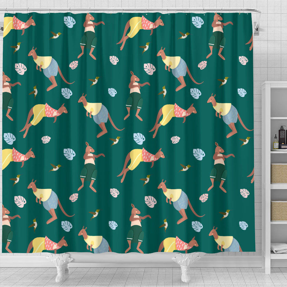 Kangaroo Leaves Pattern Shower Curtain Fulfilled In US