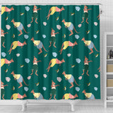 Kangaroo Leaves Pattern Shower Curtain Fulfilled In US