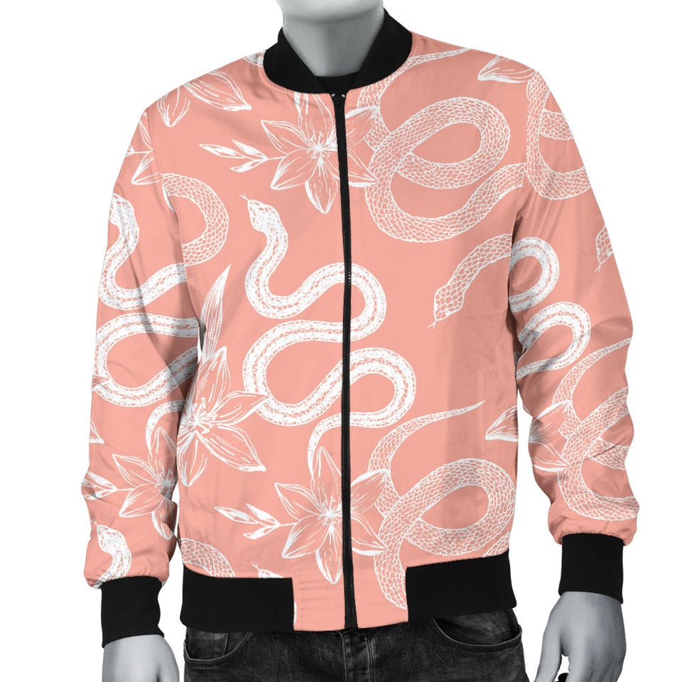 Snake Lilies Flower Pattern Men'S Bomber Jacket