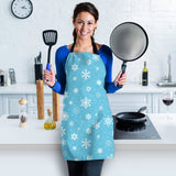 Snowflake Pattern Blue Background Adjustable Apron