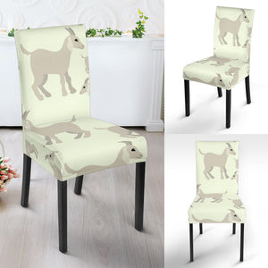 Little Young Goat Pattern Dining Chair Slipcover