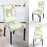 Little Young Goat Pattern Dining Chair Slipcover