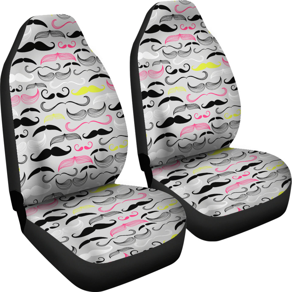 Mustache Beard Pattern Print Design 02 Universal Fit Car Seat Covers