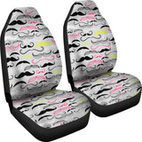 Mustache Beard Pattern Print Design 02 Universal Fit Car Seat Covers