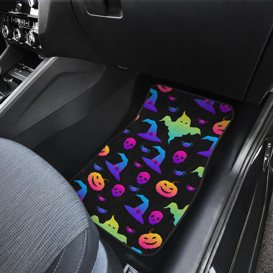 Colorful Halloween Background Front And Back Car Mats