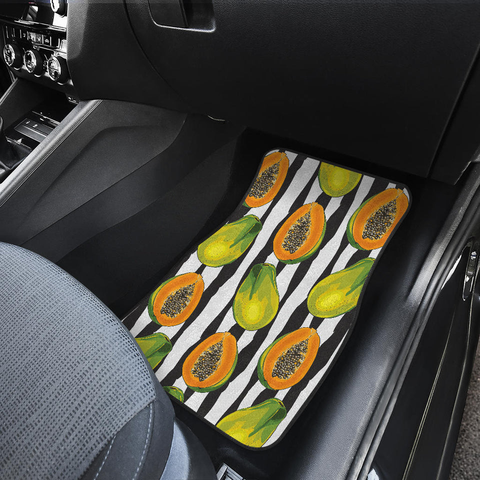 Papaya Design Pattern Front And Back Car Mats