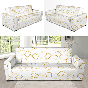 Bread Toast Pattern Print Design 01 Sofa Slipcover
