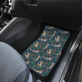 Raccoon Tropical Leaves Pattern Front Car Mats