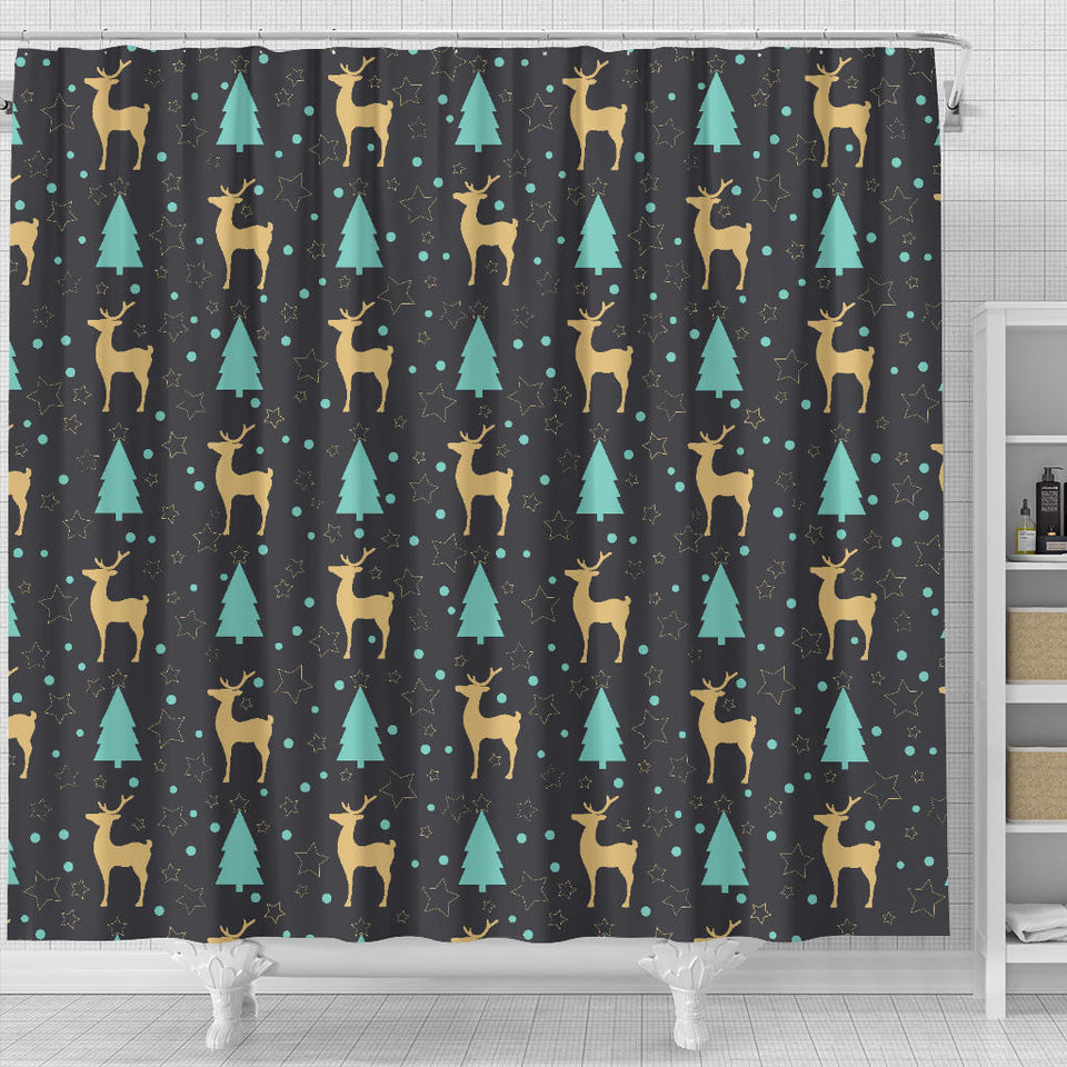 Deers Star Tree Pattern Shower Curtain Fulfilled In US