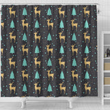 Deers Star Tree Pattern Shower Curtain Fulfilled In US