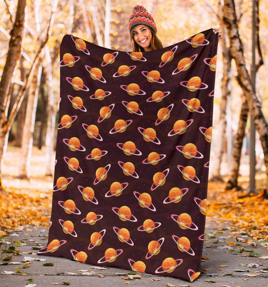 Hamburger Pattern Print Design 05 Premium Blanket