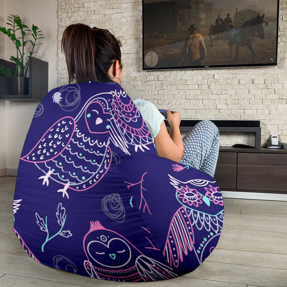 Cute Owls Pattern Boho Style Ornament Bean Bag Cover