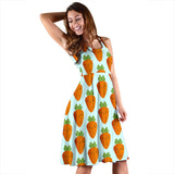 Carrot Pattern Print Design 03 Sleeveless Midi Dress
