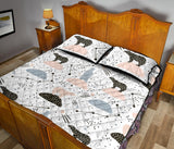 Polar bears star poka dot pattern Quilt Bed Set