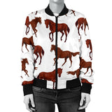 Horses Running Pattern Background Women'S Bomber Jacket