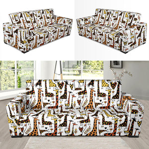 Giraffe Pattern Print Design 05 Sofa Slipcover