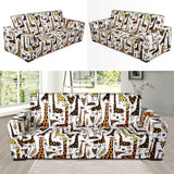 Giraffe Pattern Print Design 05 Sofa Slipcover