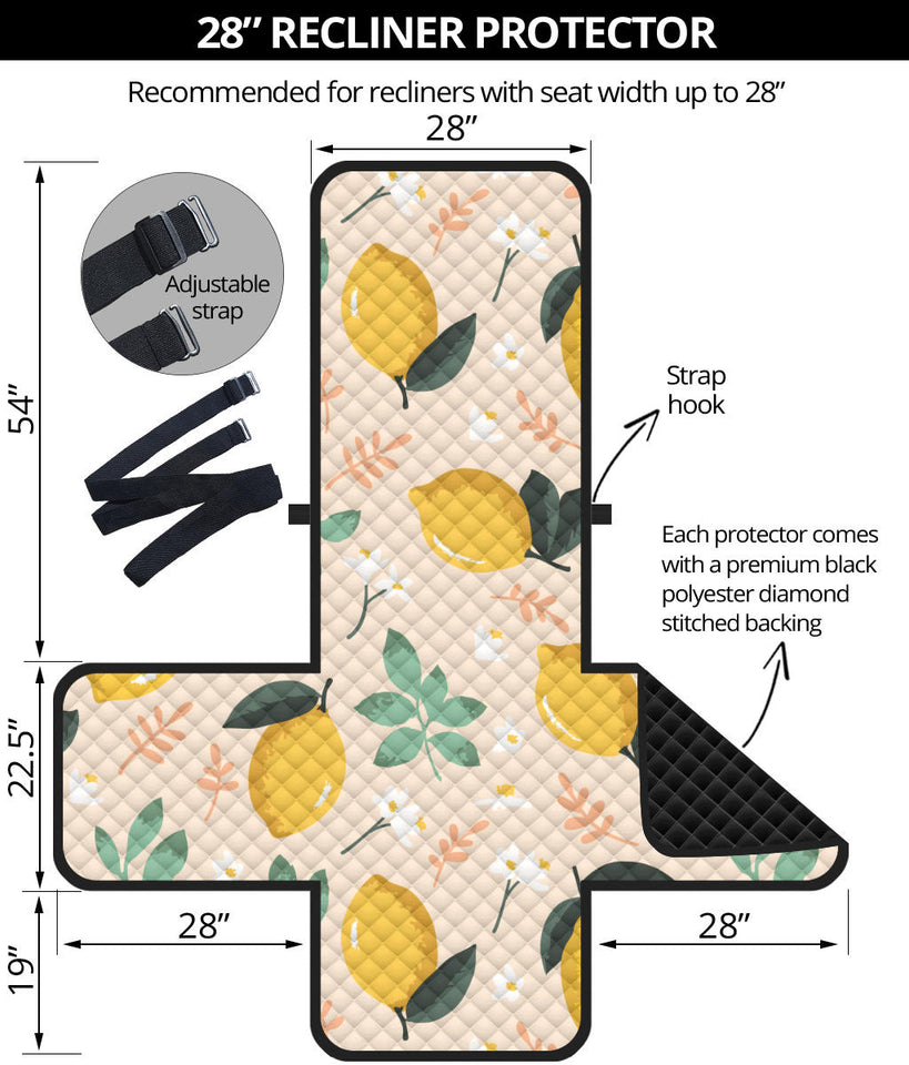 lemon flower leave pattern Recliner Cover Protector