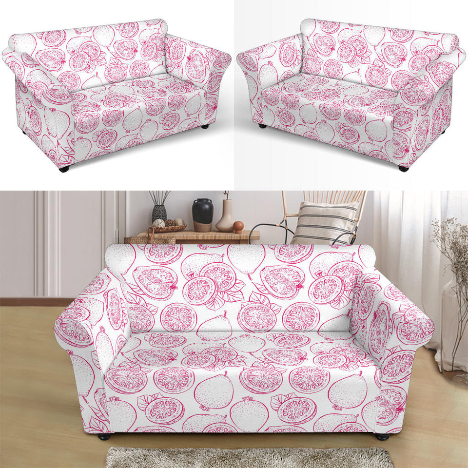 Sketch Guava Pattern Loveseat Couch Slipcover