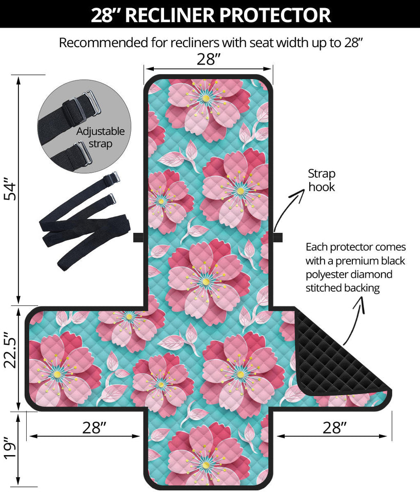 3D sakura cherry blossom pattern Recliner Cover Protector