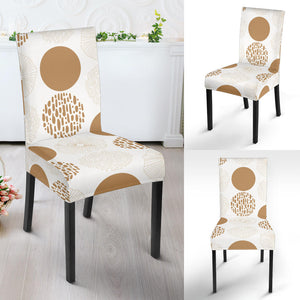 Gold Texture Mushroom Pattern Dining Chair Slipcover