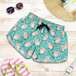 Pig Pattern Print Design 01 Women Shorts