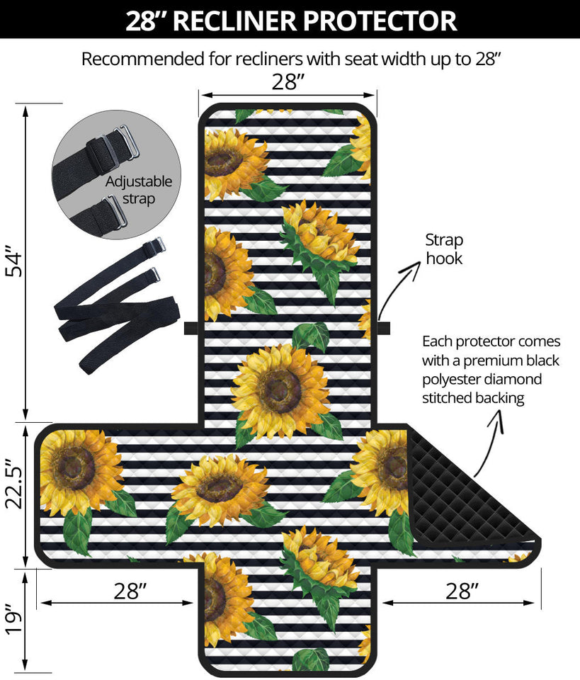sunflowers ribbon background Recliner Cover Protector