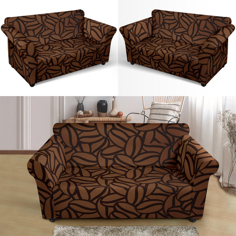 Coffee Bean Pattern Loveseat Couch Slipcover