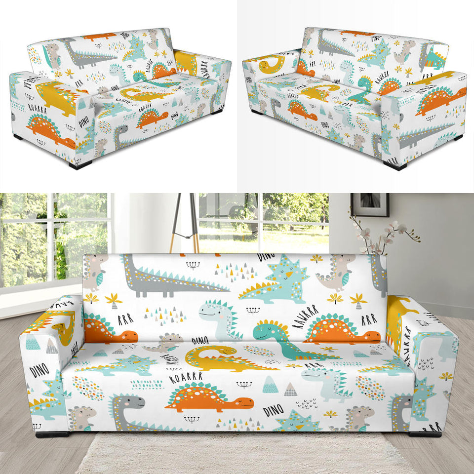 Cute Funny Kids Dinosaurs Pattern Sofa Slipcover