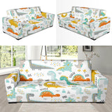 Cute Funny Kids Dinosaurs Pattern Sofa Slipcover