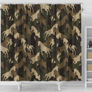Horse Camouflage Pattern Shower Curtain Fulfilled In US