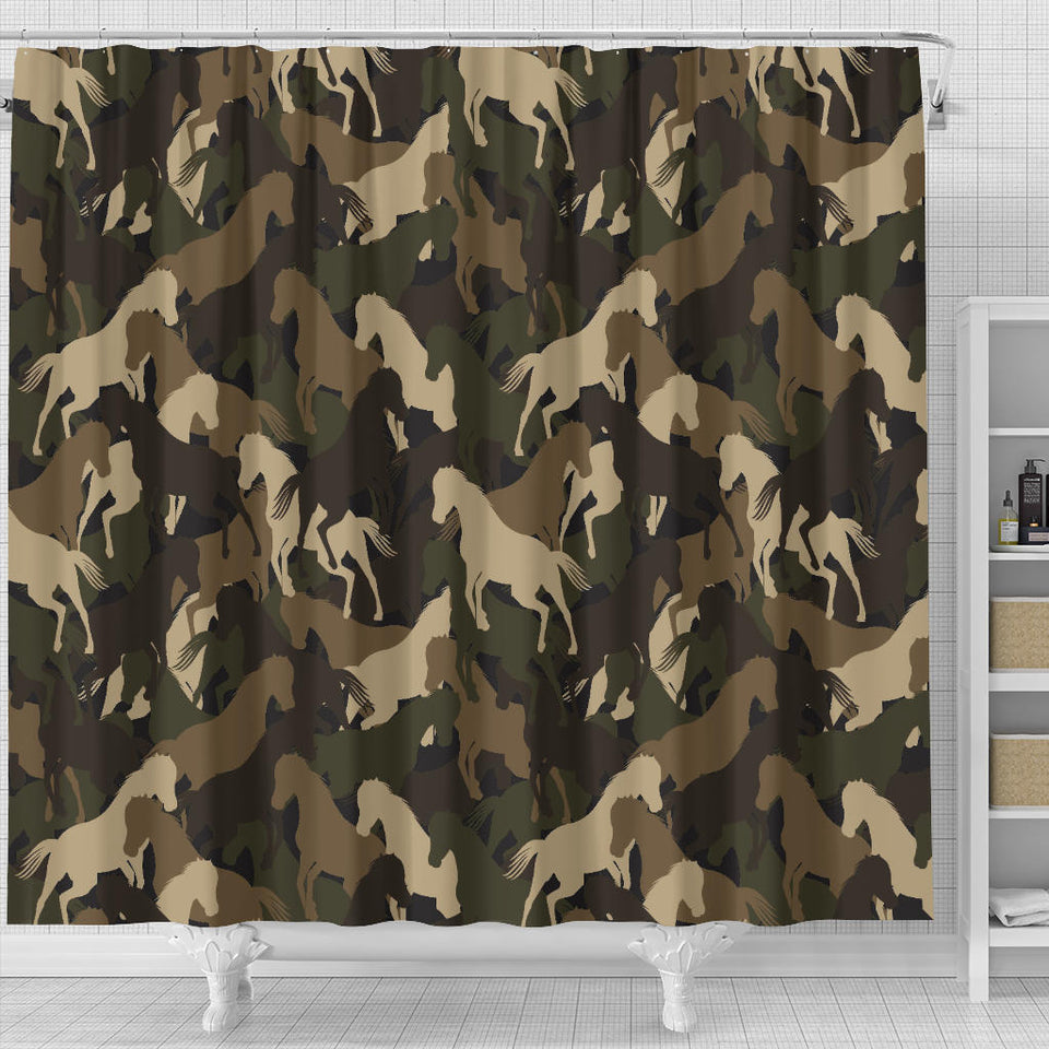 Horse Camouflage Pattern Shower Curtain Fulfilled In US