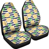 Pineapples Pattern Striped Background  Universal Fit Car Seat Covers