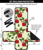 Red apples leaves pattern Recliner Cover Protector
