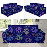 Dog Paws Pattern Print Design 02 Sofa Slipcover