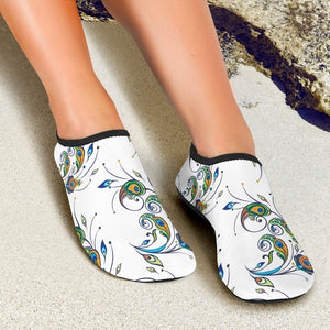 Peacock Feather Pattern Aqua Shoes