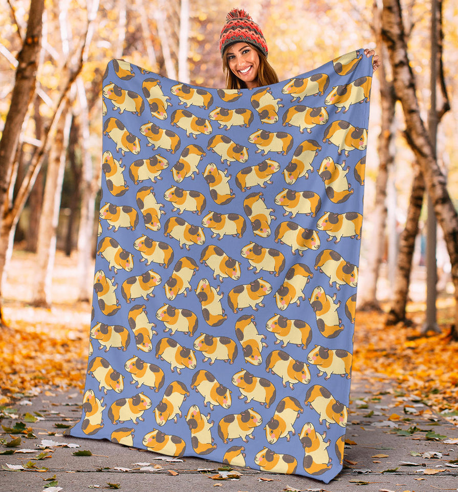 Guinea Pig Pattern Print Design 02 Premium Blanket