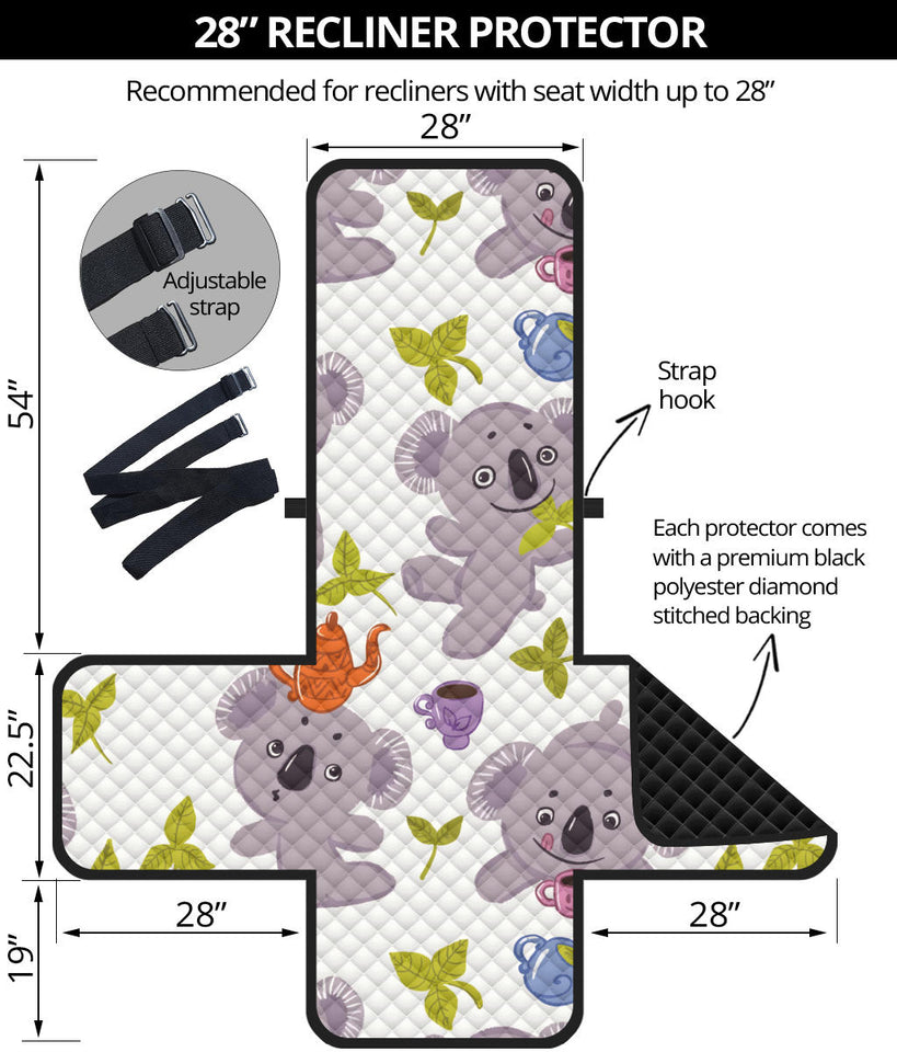 Cute koalas teapots tea Recliner Cover Protector