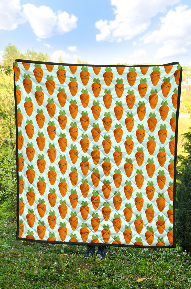 Carrot Pattern Print Design 03 Premium Quilt