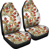 Red Tulips And Daffodils Pattern  Universal Fit Car Seat Covers